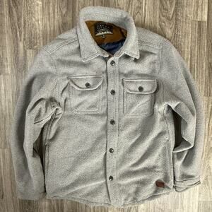 JACHS New York Men’s Gray Wool Blend Sherpa Lined Shirt Jacket